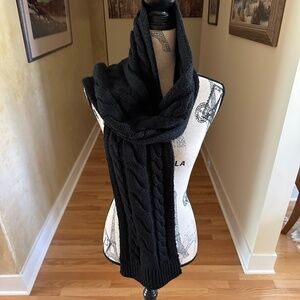 Michael Kors Cable Knit Scarf Black Winter Scarf